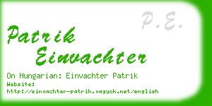 patrik einvachter business card